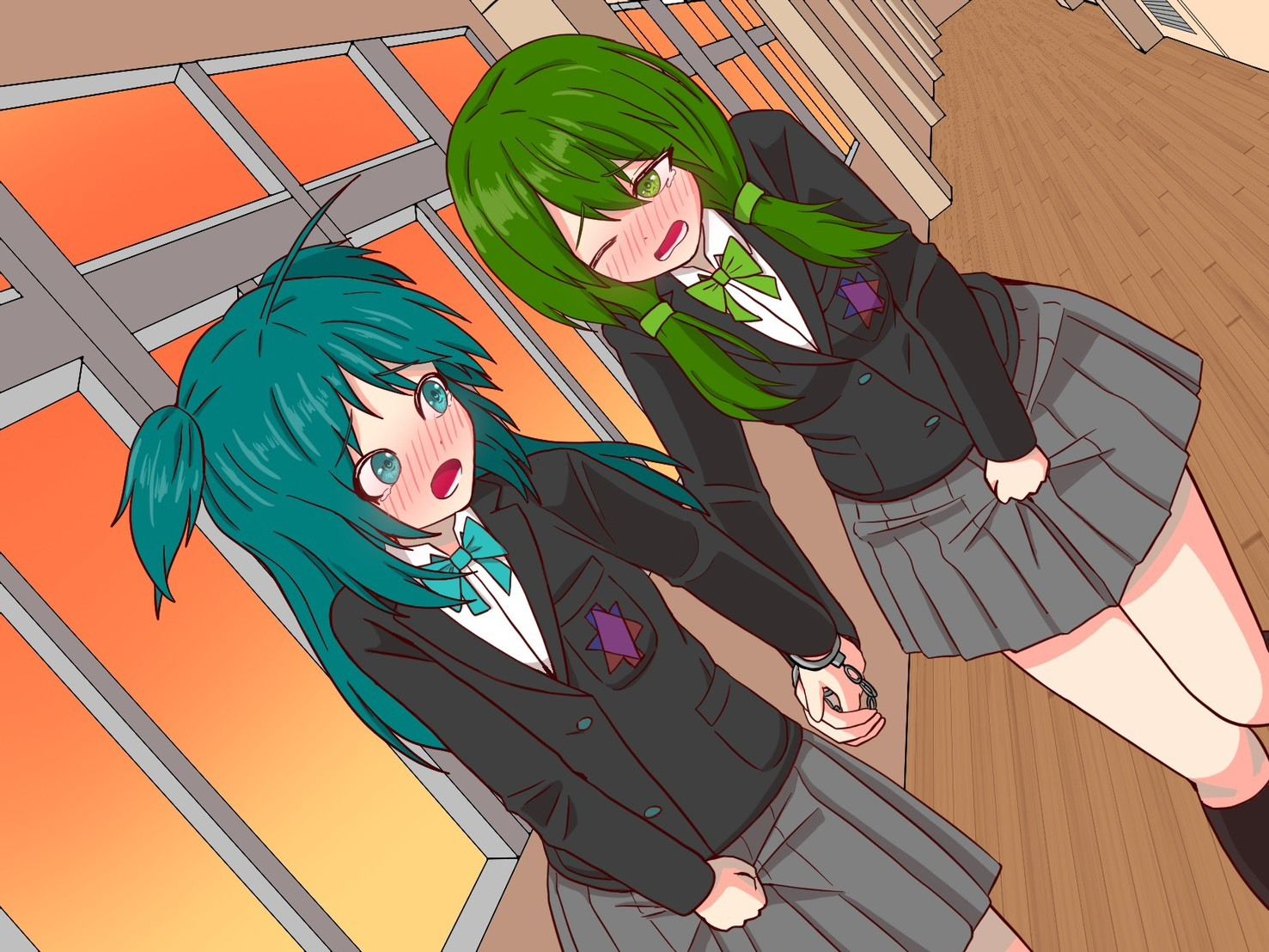 【おしっこ我慢】手錠で繋がれた楼莉と菜樹が尿意と尿意を我慢する話 〜ADV式音声作品〜 - サンプル画像 1