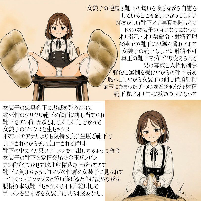 あなたは女装子の靴下でオナニーしちゃうザコオス君です。 - サンプル画像 1