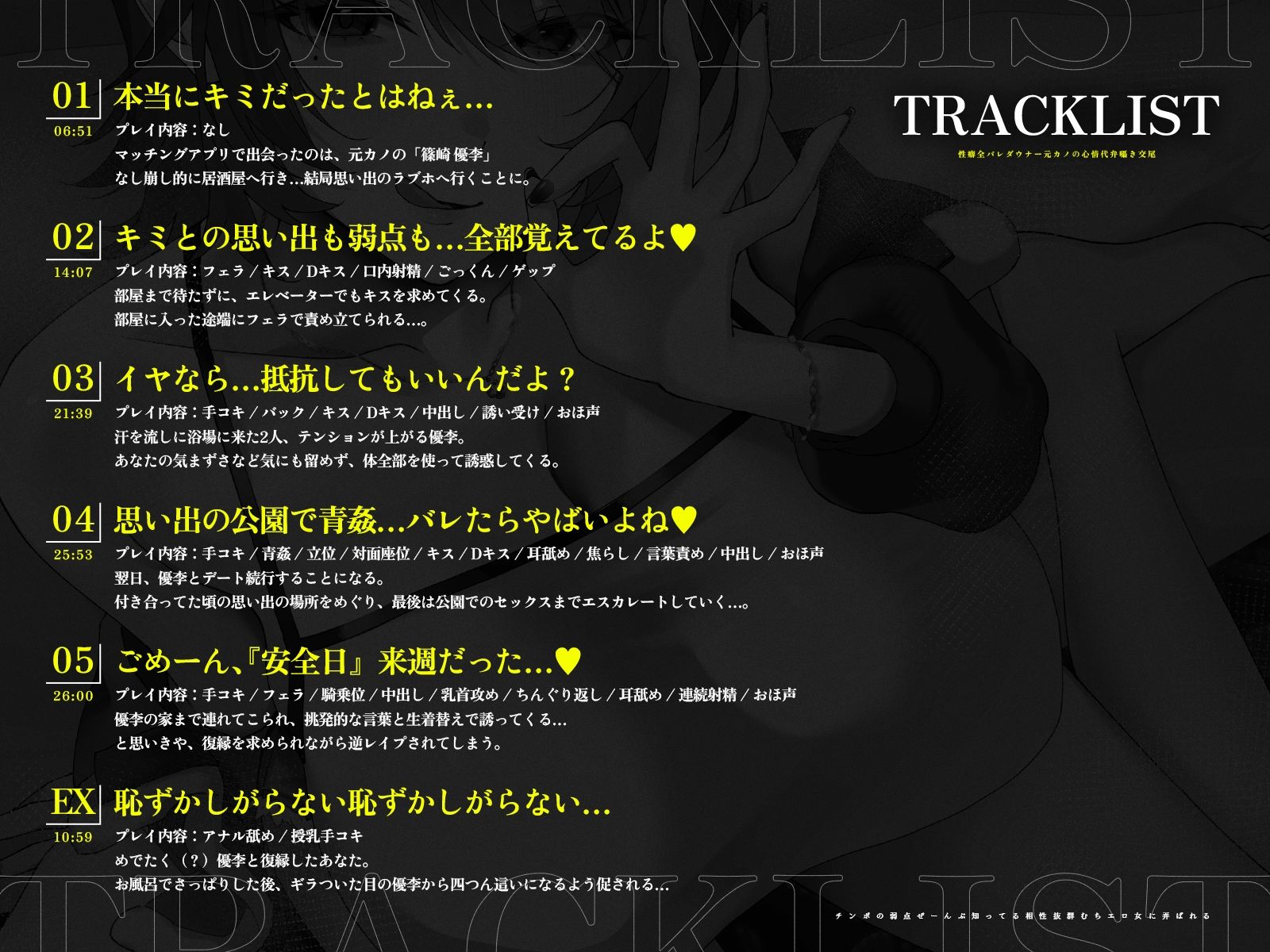 【心情代弁/差分イラスト】性癖全バレダウナー元カノの心情代弁囁き交尾〜チンポの弱点ぜーんぶ知ってる相性抜群むちエロ女に弄ばれる〜【KU100】 - サンプル画像 4