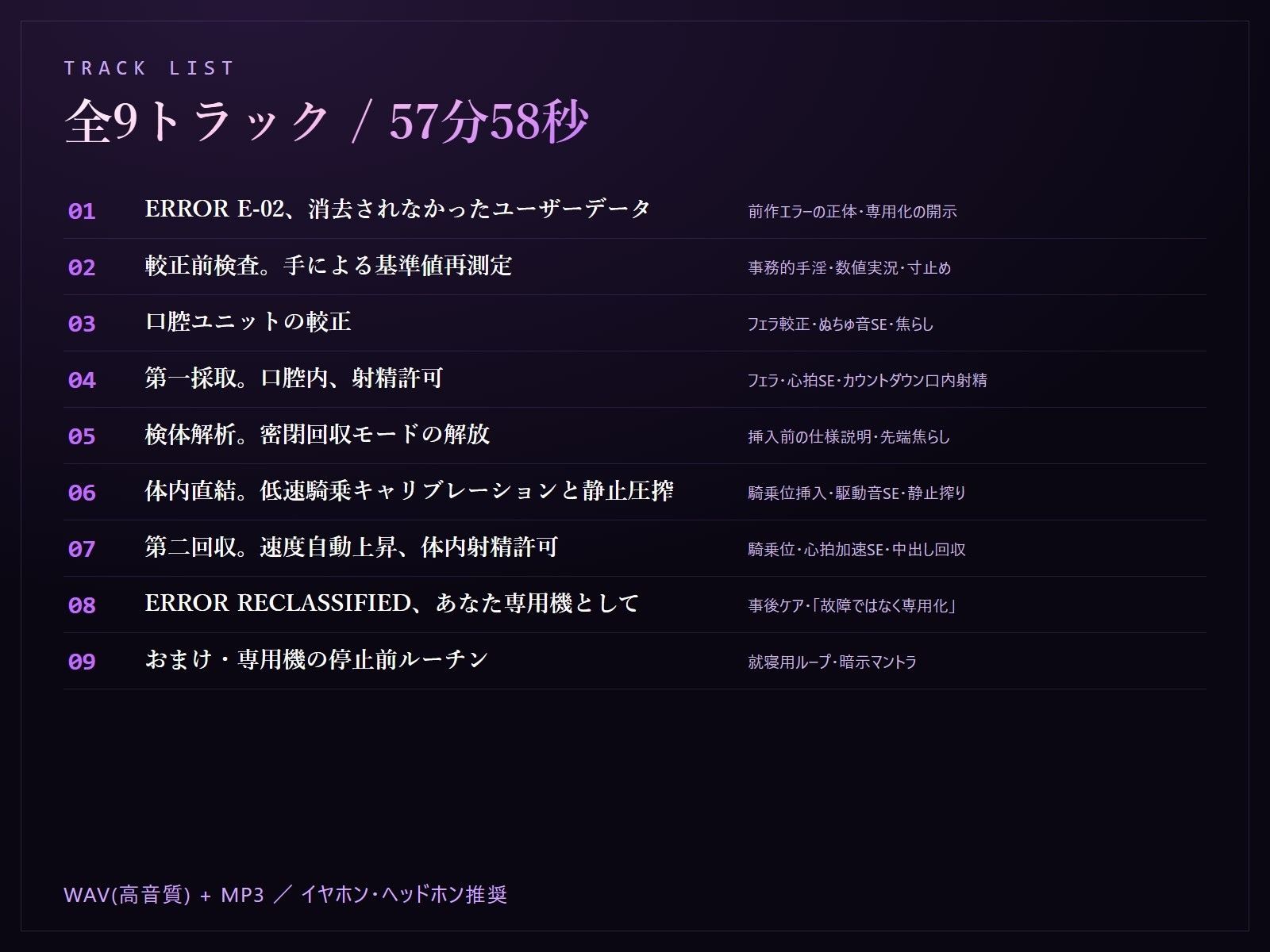 【無感情×射精管理】喘がない低音アンドロイドNOIR-02のフェラ＆騎乗位・密閉搾精メンテナンス〜口腔採取と、中出し密閉回収。あなた専用化プロトコル〜 - サンプル画像 3