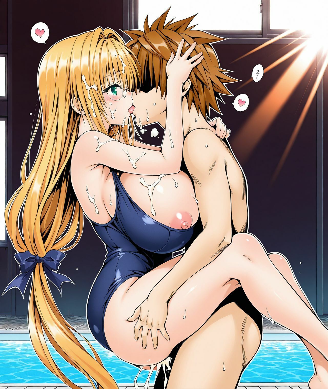 【アクシデンTo LOVE】【CG集TLT1対応】【スク水】金髪巨乳ドジっ子天然美人教師ティア先生と学校のプールでスク水ラブラブあまあまエッチ - サンプル画像 7