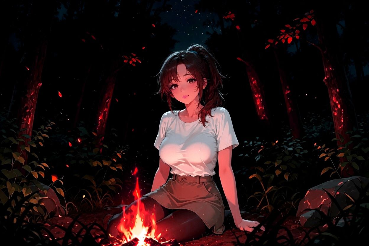 【焚火と川のせせらぎASMR】一人用テントで密着40代美熟女の身体が激しく求める山の出会い - サンプル画像 6