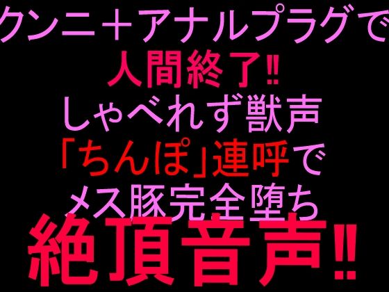 クンニ＋アナルプラグで人間終了！！しゃべれず獣声「ちんぽ」連呼でメス豚完全堕ち絶頂音声！！