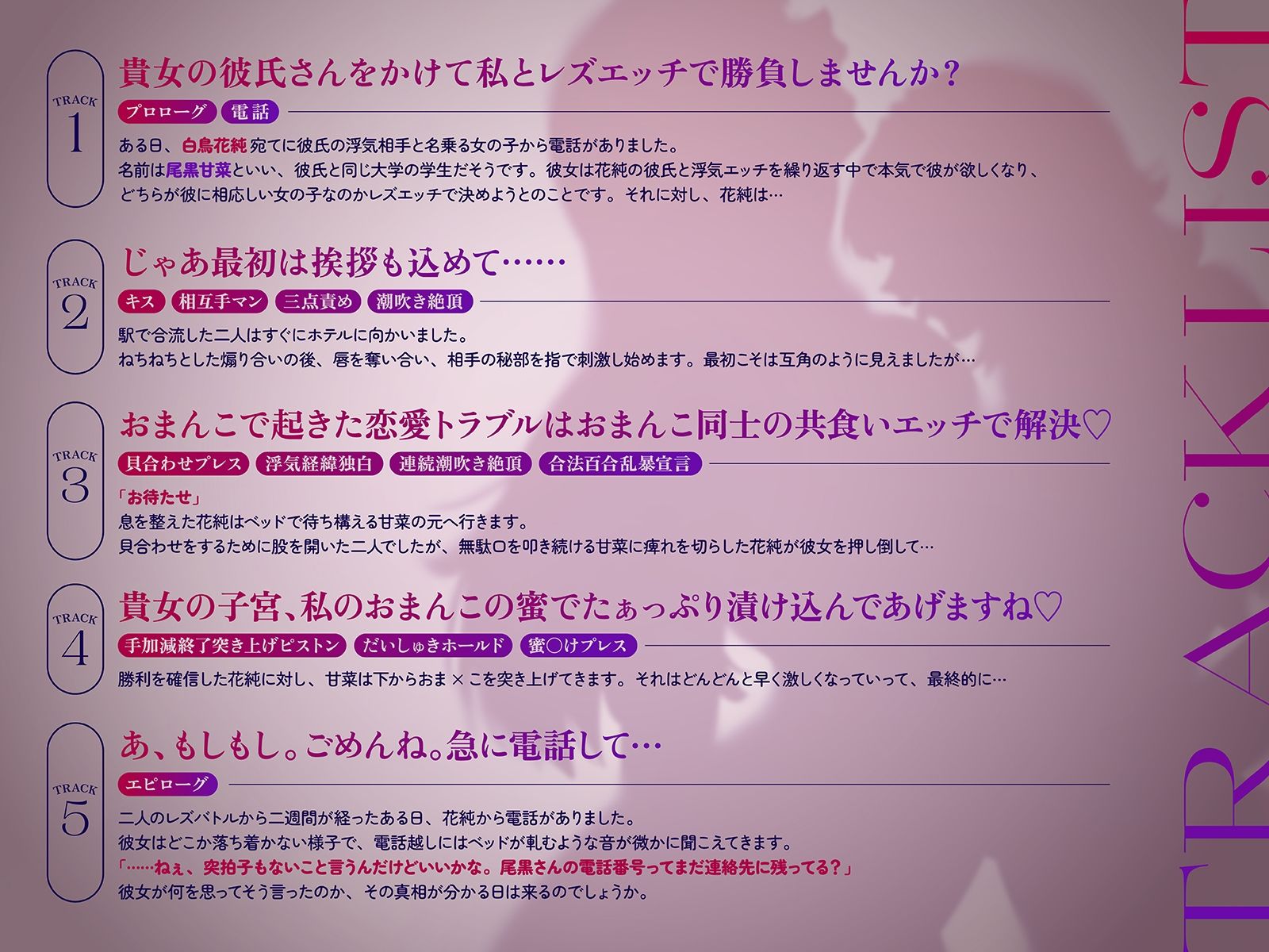 【NTR・レズバトル】あの子の純愛彼女マ×コは、私の地雷系浮気マ×コには勝てませんでした（はーと）【KU100】 - サンプル画像 5
