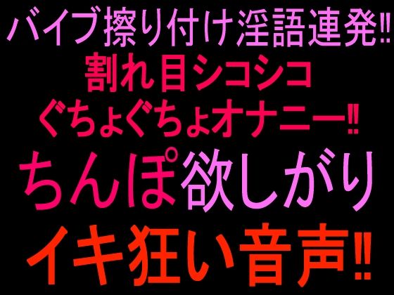 バイブ擦り付け淫語連発！！割れ目シコシコぐちょぐちょオナニー！！ ちんぽ欲しがりイキ狂い音声！！