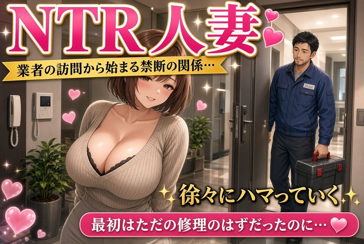 【人妻NTR】玄関で業者に犯●れて、他人棒の虜になった私 - サンプル画像 1