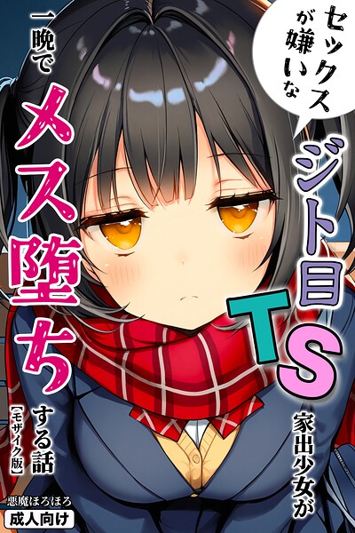 セックスが嫌いなジト目TS家出少女が一晩でメス堕ちする話【モザイク版】