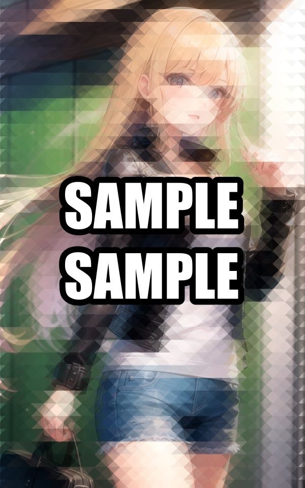 レザーを着こなすお姉さん - サンプル画像 1