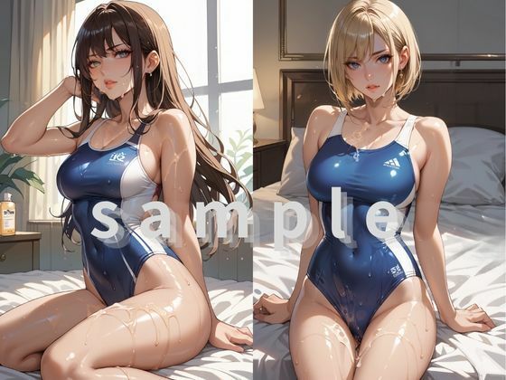 競泳水着×ぬるぬるプレイ - サンプル画像 1