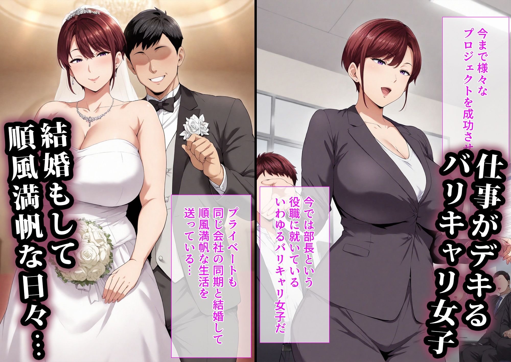 キモおじに寝取られた話〜デカ女上司編 - サンプル画像 1