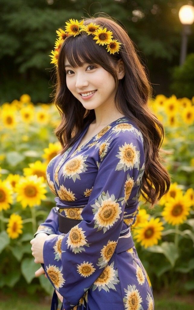 【美女名録】vol1.15 向日葵の夜──ひまわり畑で待つ君 204枚【AIグラビア写真集】 - サンプル画像 8