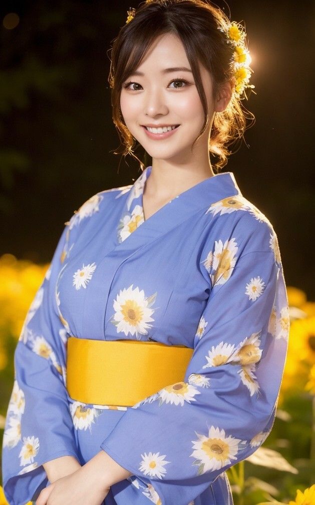 【美女名録】vol2.15 向日葵の夜──ひまわり畑で待つ君 206枚【AIグラビア写真集】 - サンプル画像 5