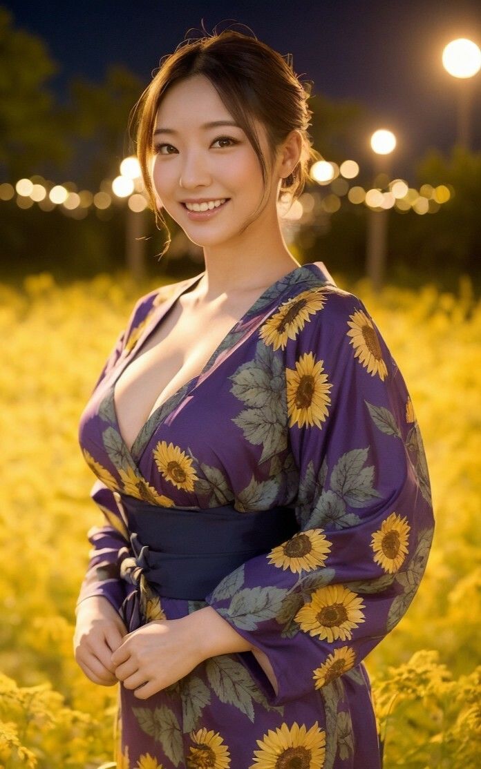 【美女名録】vol2.15 向日葵の夜──ひまわり畑で待つ君 206枚【AIグラビア写真集】 - サンプル画像 8