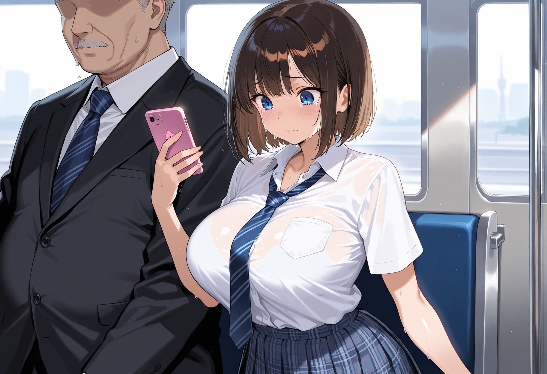 SNSで見つけたJK巨乳娘ちゃんの性支配 - サンプル画像 2