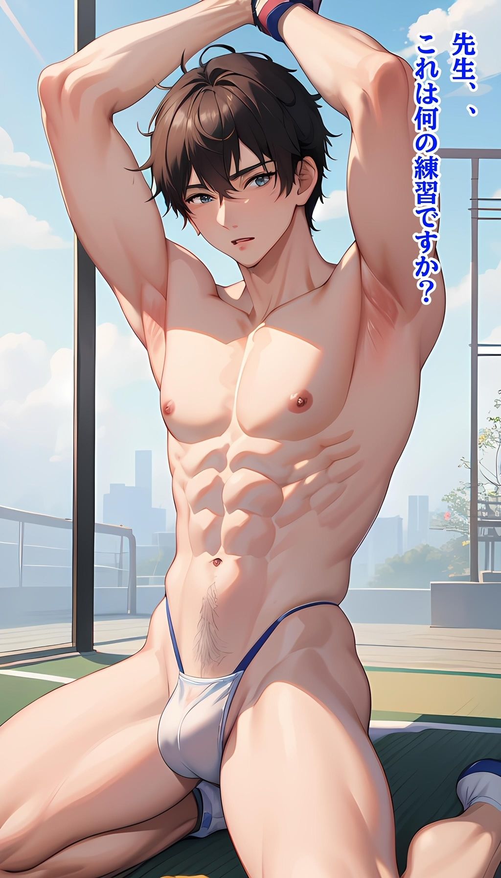 イケメン腋脇写真集【部活】【バスケ】【日焼け】 - サンプル画像 4