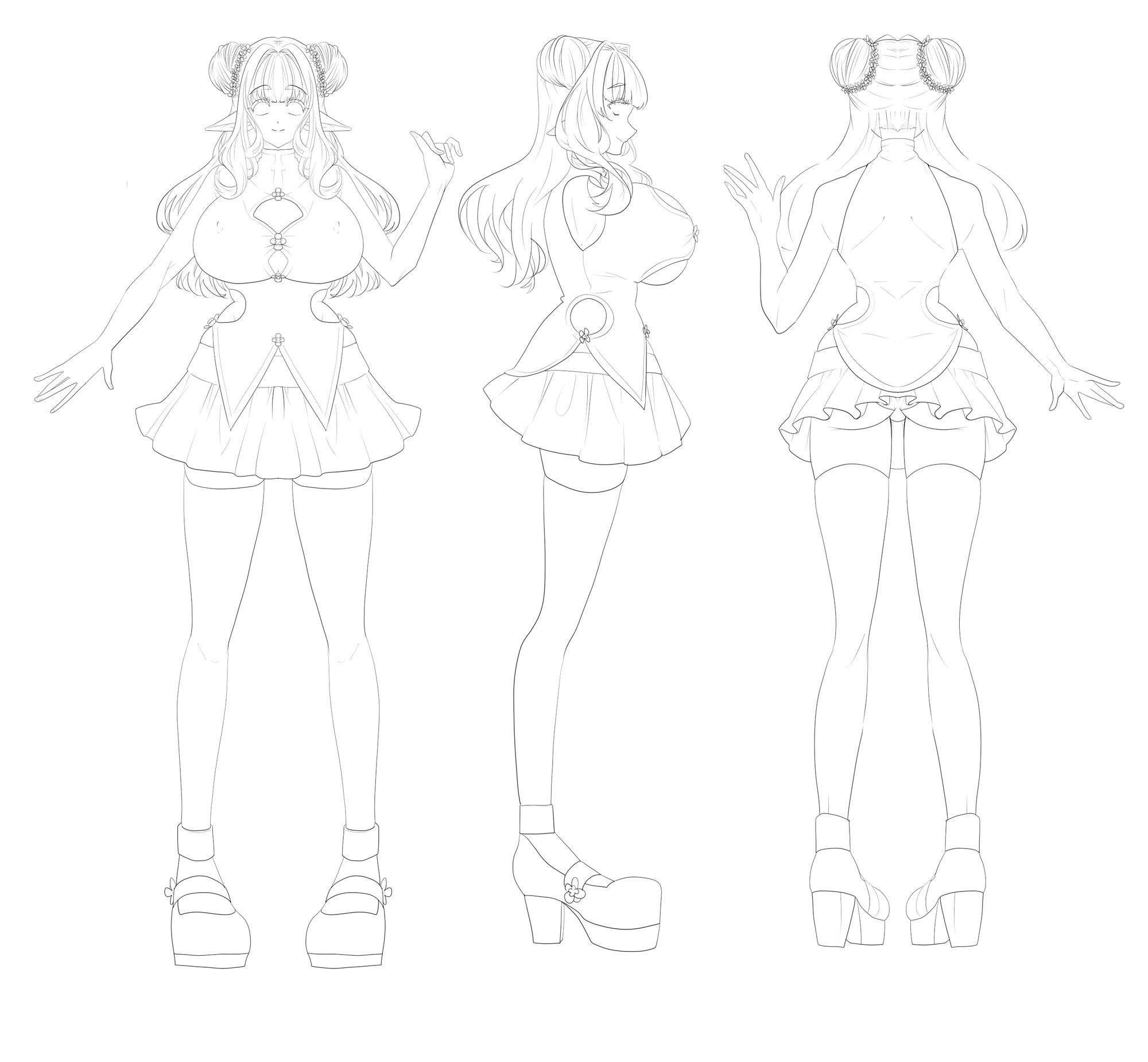 【おまけ高画質版R18過去イラスト3点同梱】サークル看板娘「ぽよみ」と「まにあ」の設定画 高画質ver. - サンプル画像 2