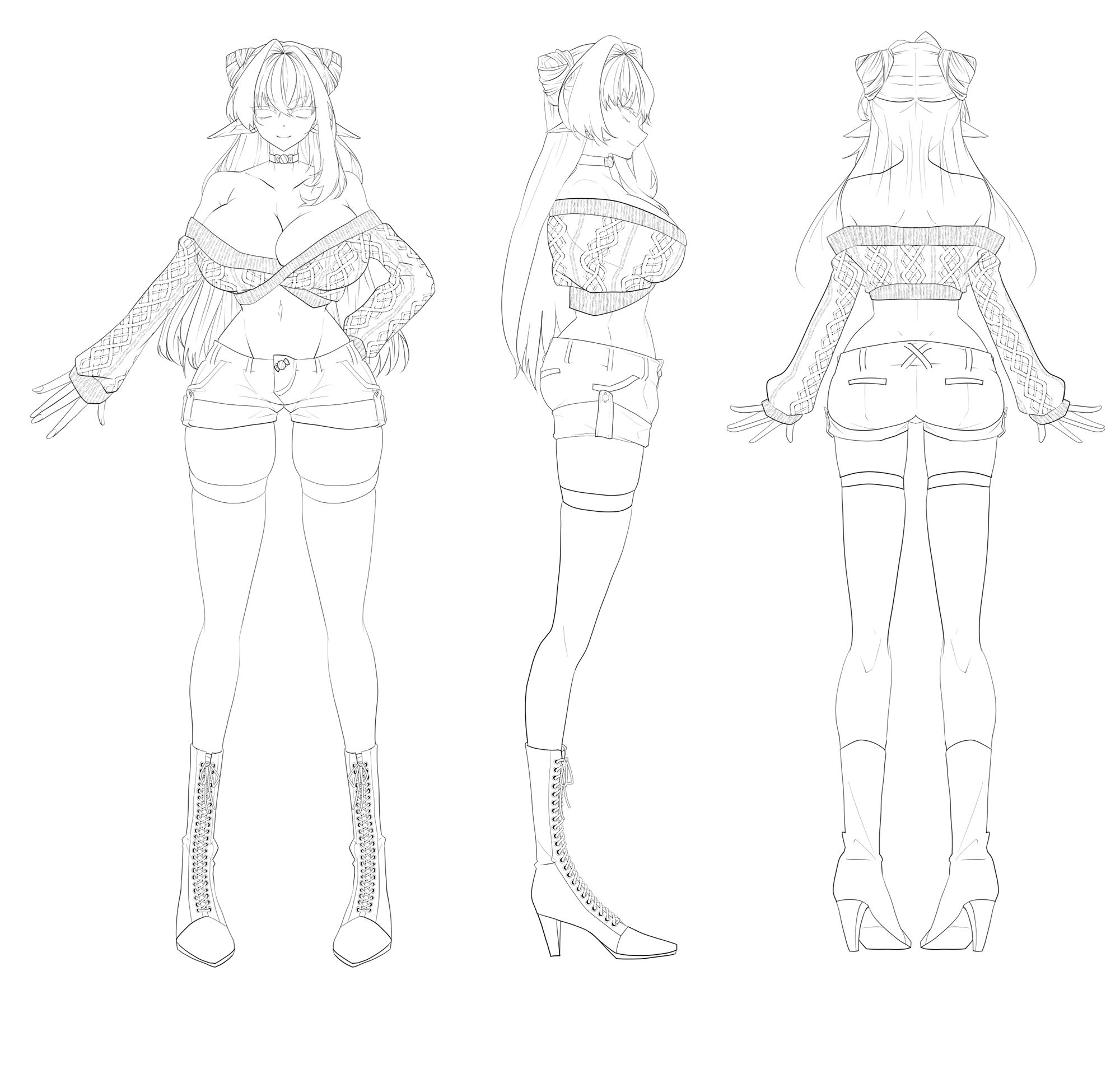 【おまけ高画質版R18過去イラスト3点同梱】サークル看板娘「ぽよみ」と「まにあ」の設定画 高画質ver. - サンプル画像 3