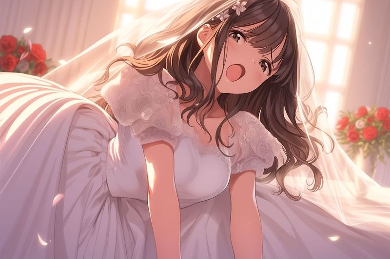 純白の陶酔 〜ウエディングドレスに抱かれる至福の瞬間〜(ドレス美少女38)【全年齢対応版】 - サンプル画像 1