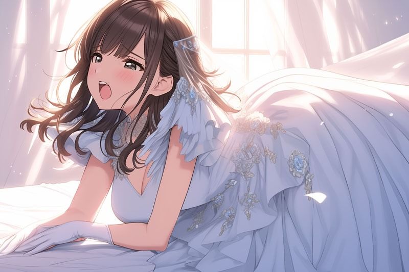 純白の陶酔 〜ウエディングドレスに抱かれる至福の瞬間〜(ドレス美少女38)【全年齢対応版】 - サンプル画像 2