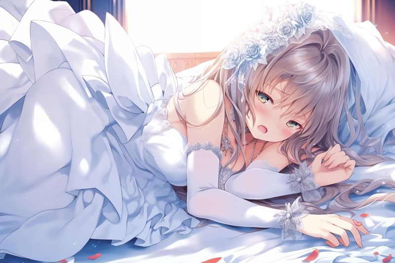 純白の陶酔 〜ウエディングドレスに抱かれる至福の瞬間〜(ドレス美少女38)【全年齢対応版】 - サンプル画像 3