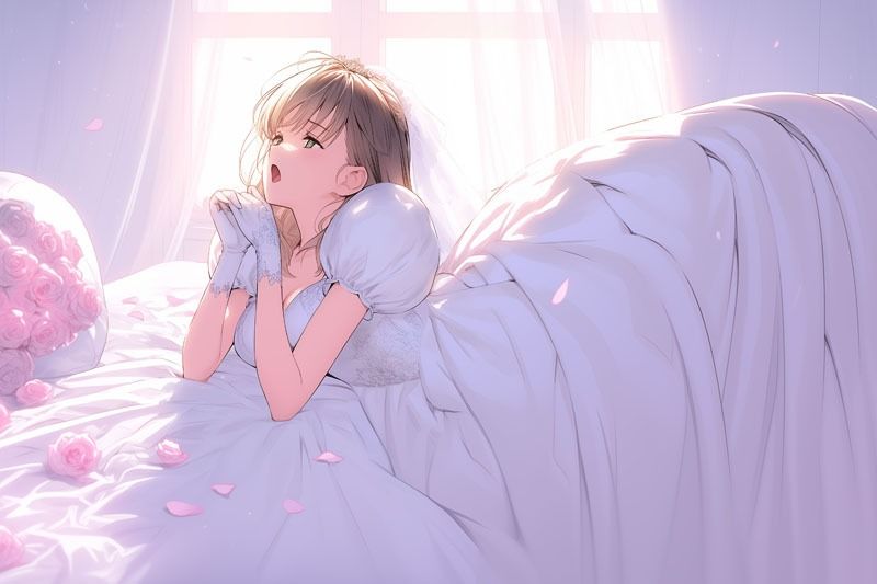 純白の陶酔 〜ウエディングドレスに抱かれる至福の瞬間〜(ドレス美少女38)【全年齢対応版】 - サンプル画像 4