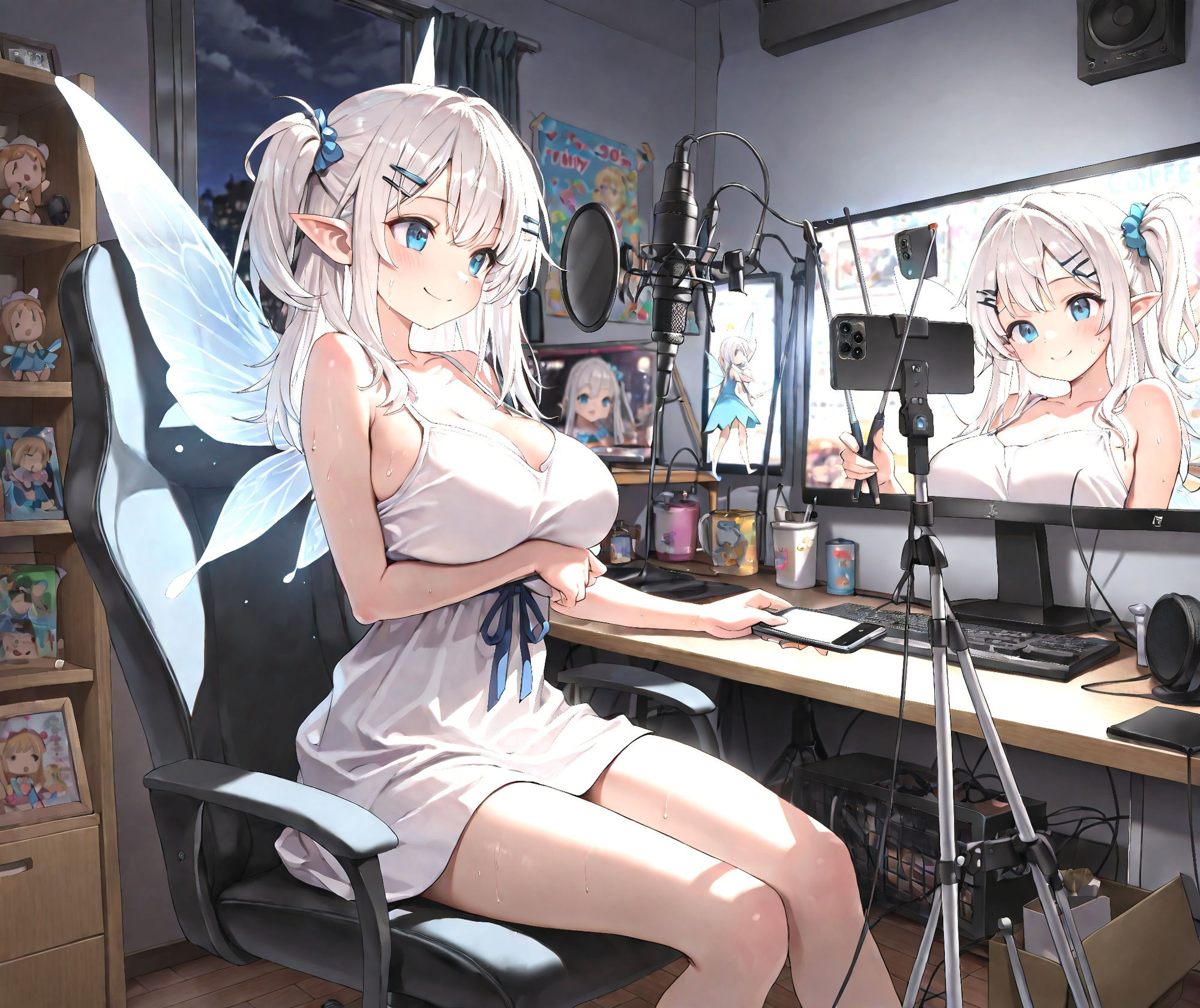 【356枚】私生活が放送に乗ってしまった妖精系Vtuber! - サンプル画像 1