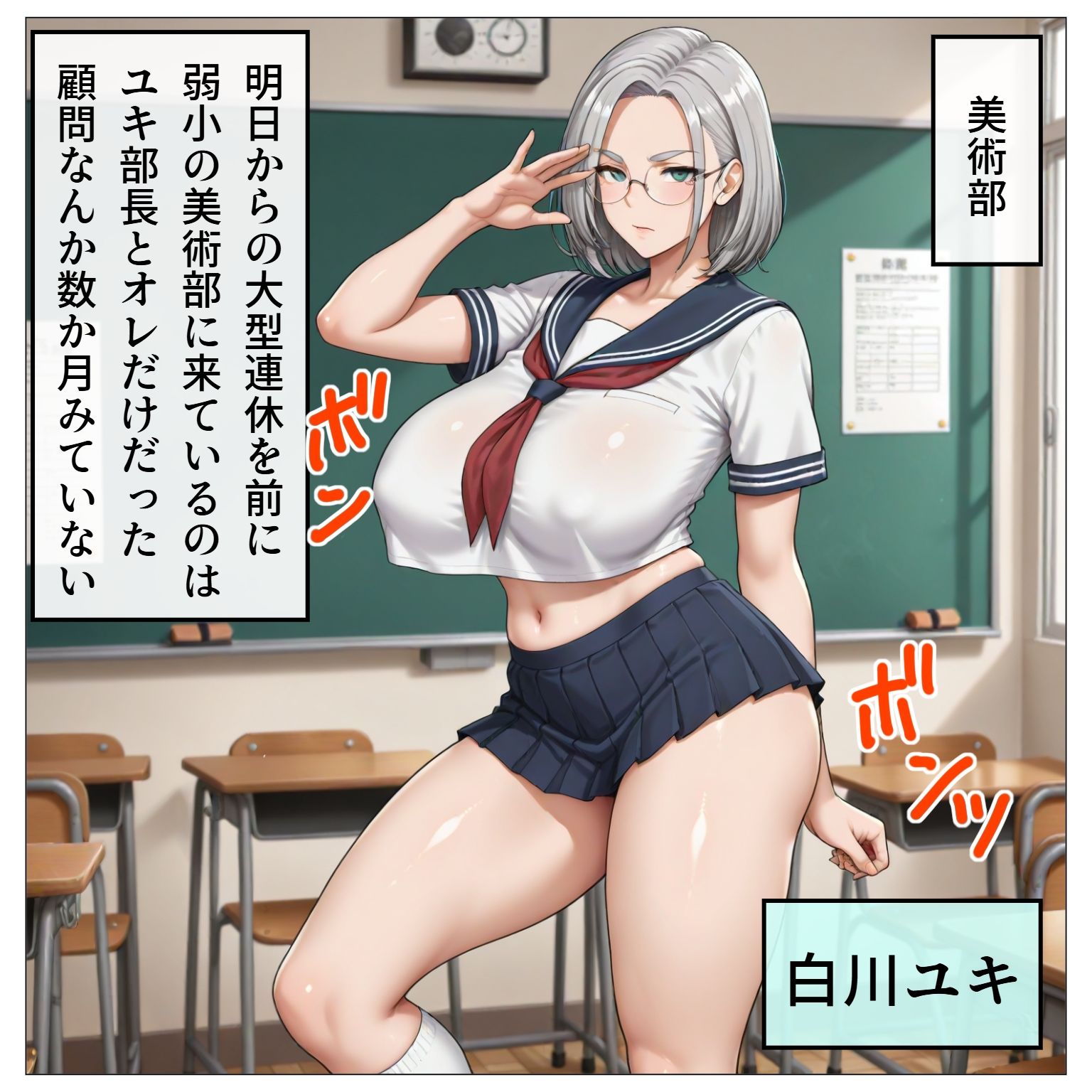 ドスケベが我慢できない美術部長 - サンプル画像 1