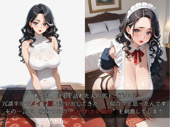 寝取られ熟女〜羞恥メイド服、知性妻の陥落 〜コスプレ命令、逆らえず〜 - サンプル画像 2