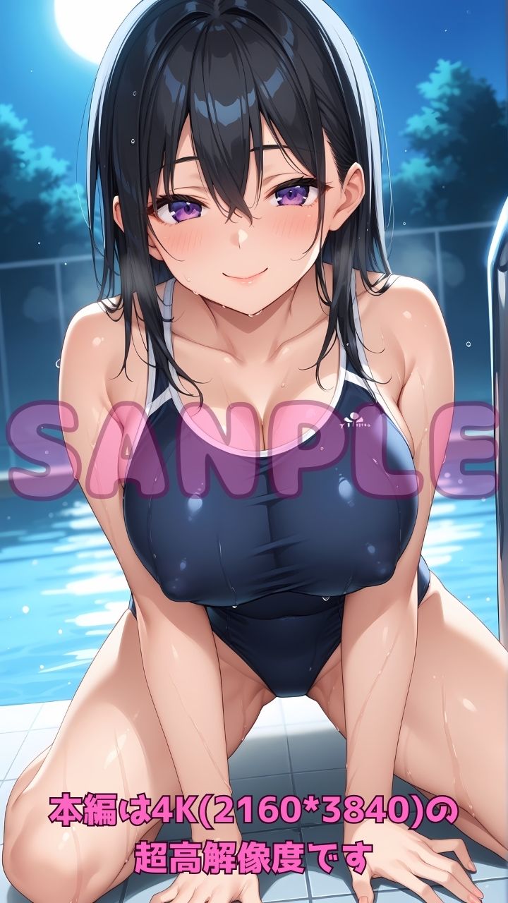 深夜のスク水部〜プールで禁断レッスン〜 - サンプル画像 1