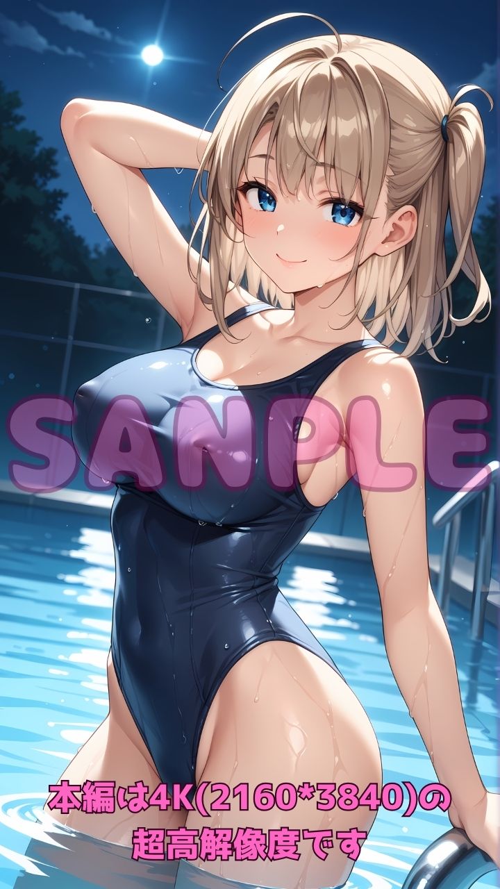 深夜のスク水部〜プールで禁断レッスン〜 - サンプル画像 2