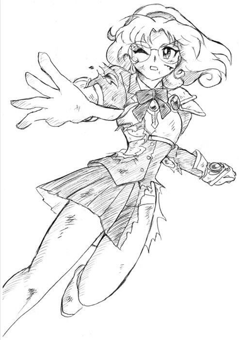 懐かしアニメの推しの戦うヒロインを描いてみた2025 with ダメージ Ver. - サンプル画像 5