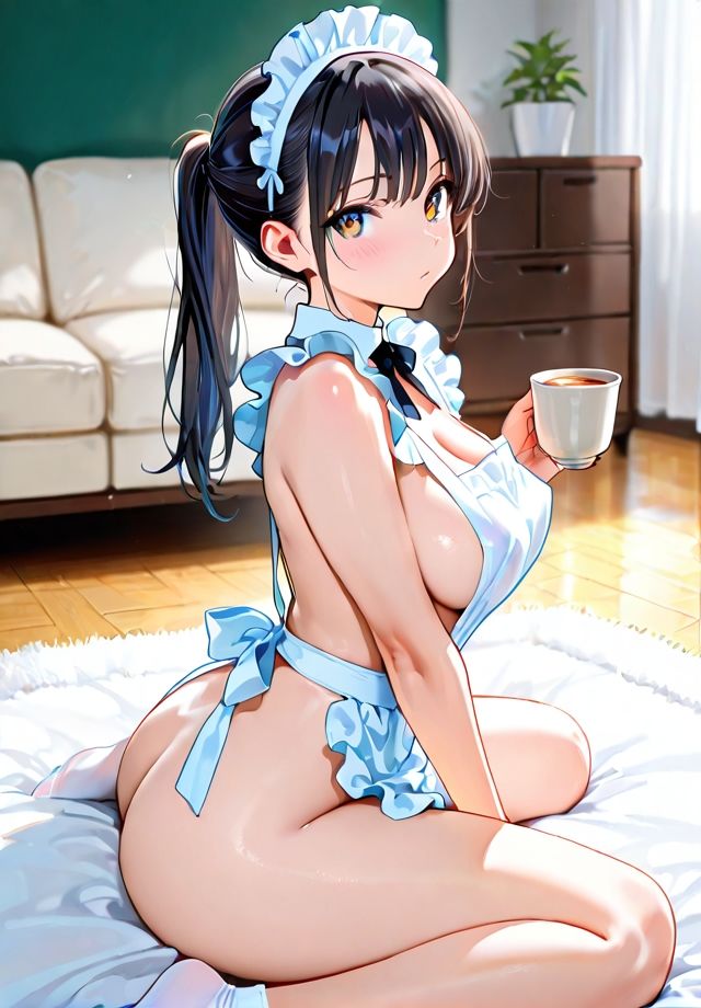 裸エプロンのメイドさん - サンプル画像 6