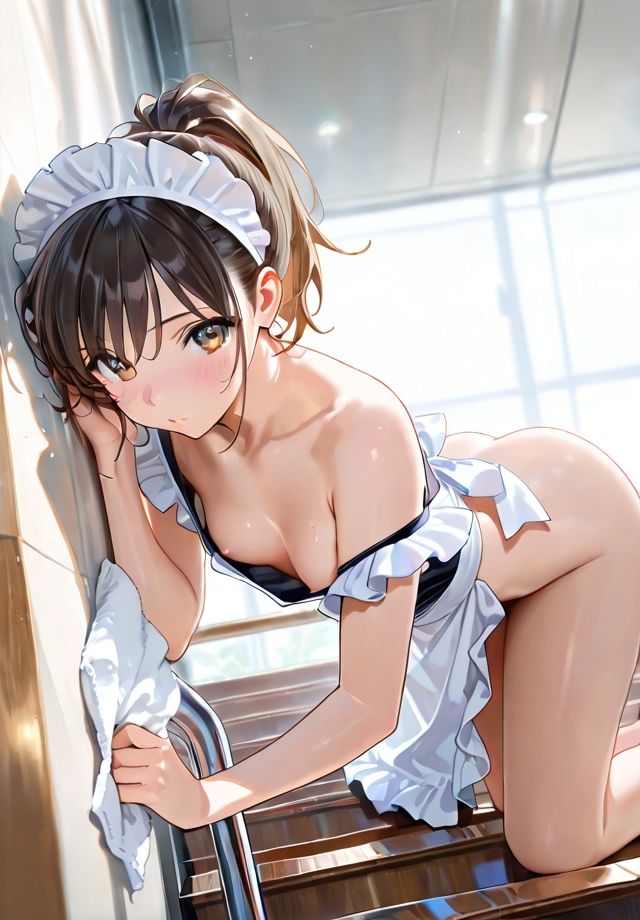 裸エプロンのメイドさん - サンプル画像 8