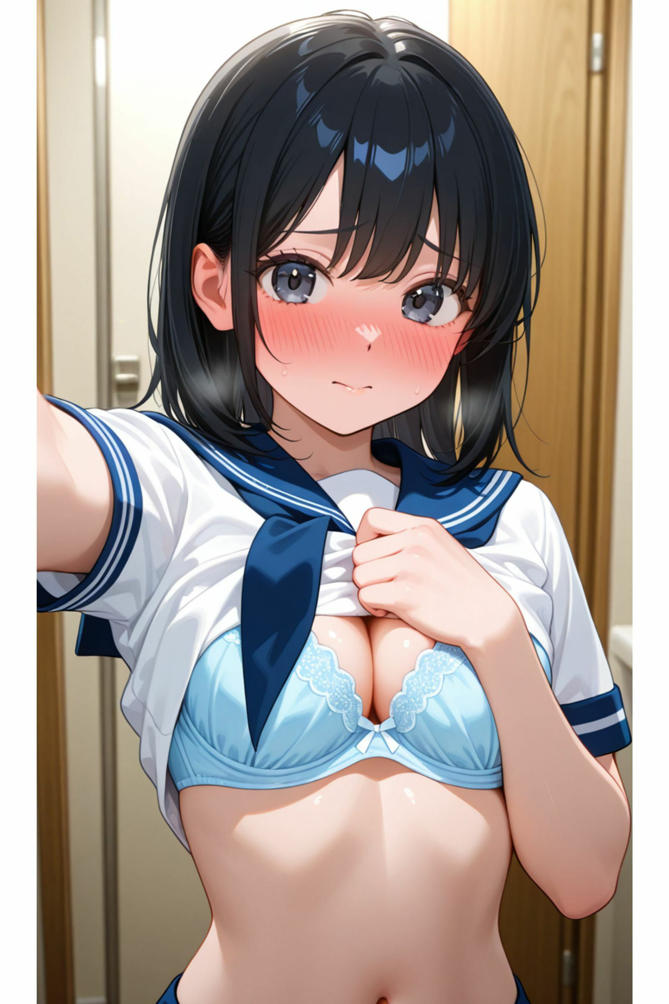 黒髪JKのえっちな自撮り - サンプル画像 3