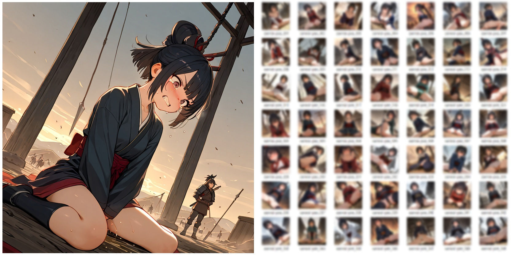 サムライ少女が戦場でお漏らししたりしてるだけのCG集 - サンプル画像 7