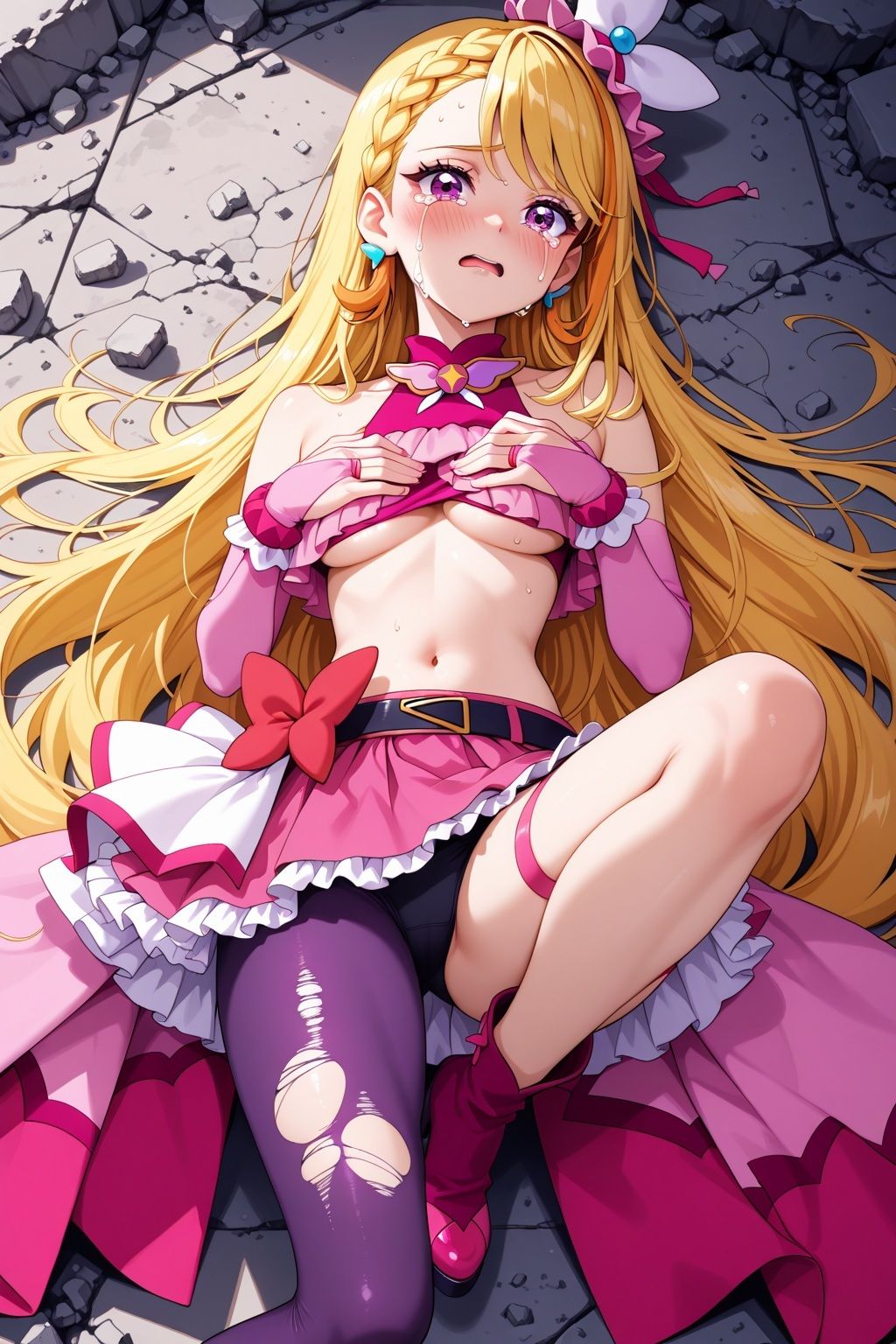 変身ヒロイン×辱 ひろがるスカイ!プ●キュア キュ●バタフライ敗北初セックス - サンプル画像 7