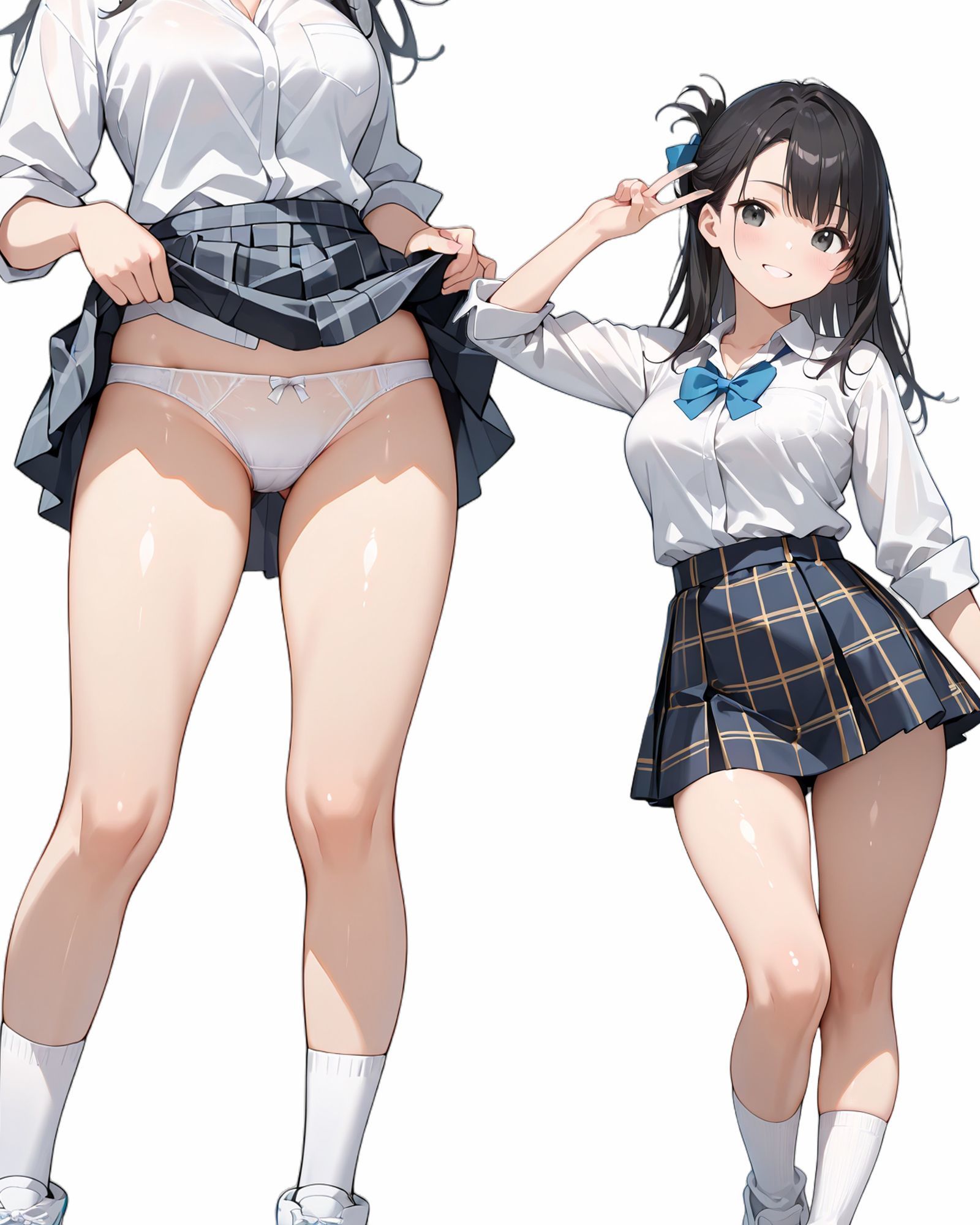 パンツをみせる in Class room(パンチライラスト集) - サンプル画像 1