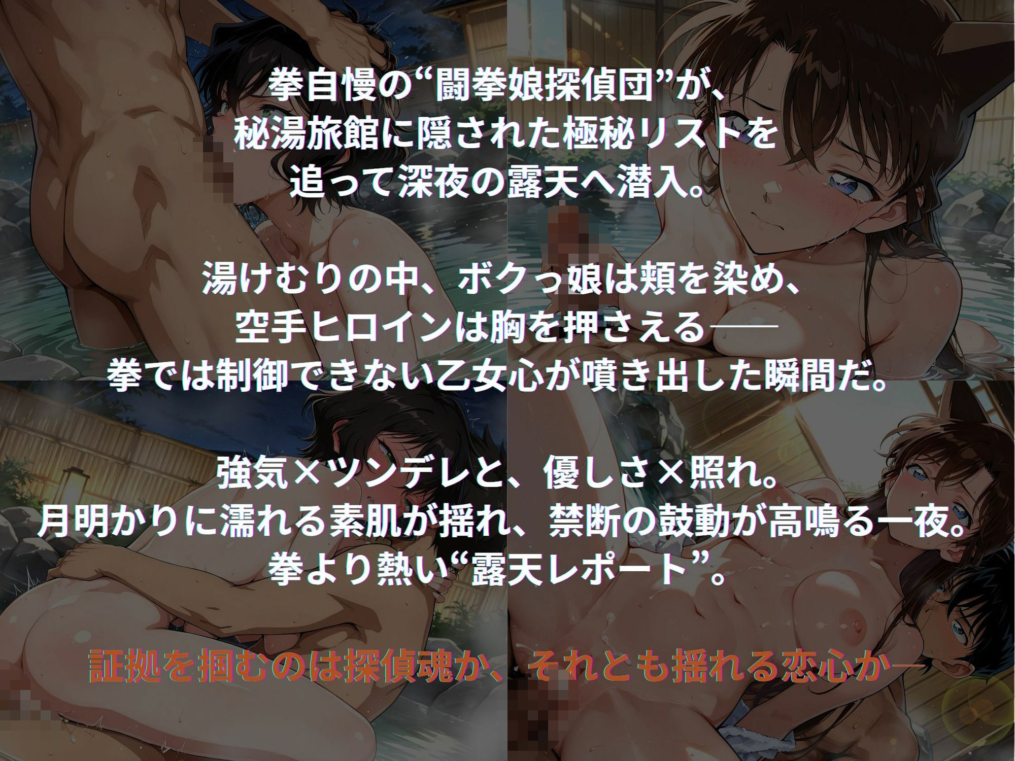 闘拳娘探偵団〜露天風呂潜入編〜 - サンプル画像 1
