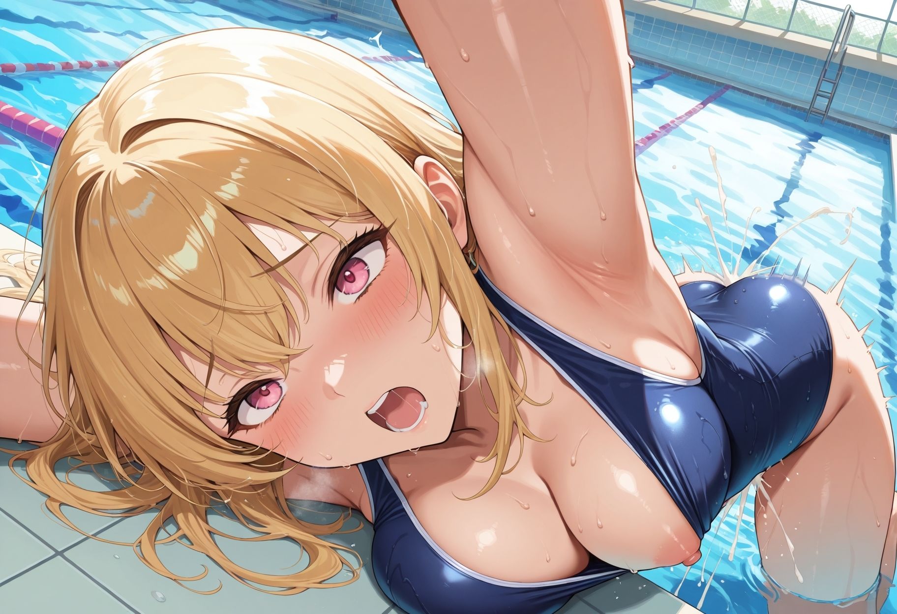 スク水巨乳水泳部 大会出るより中出しして欲しい - サンプル画像 6