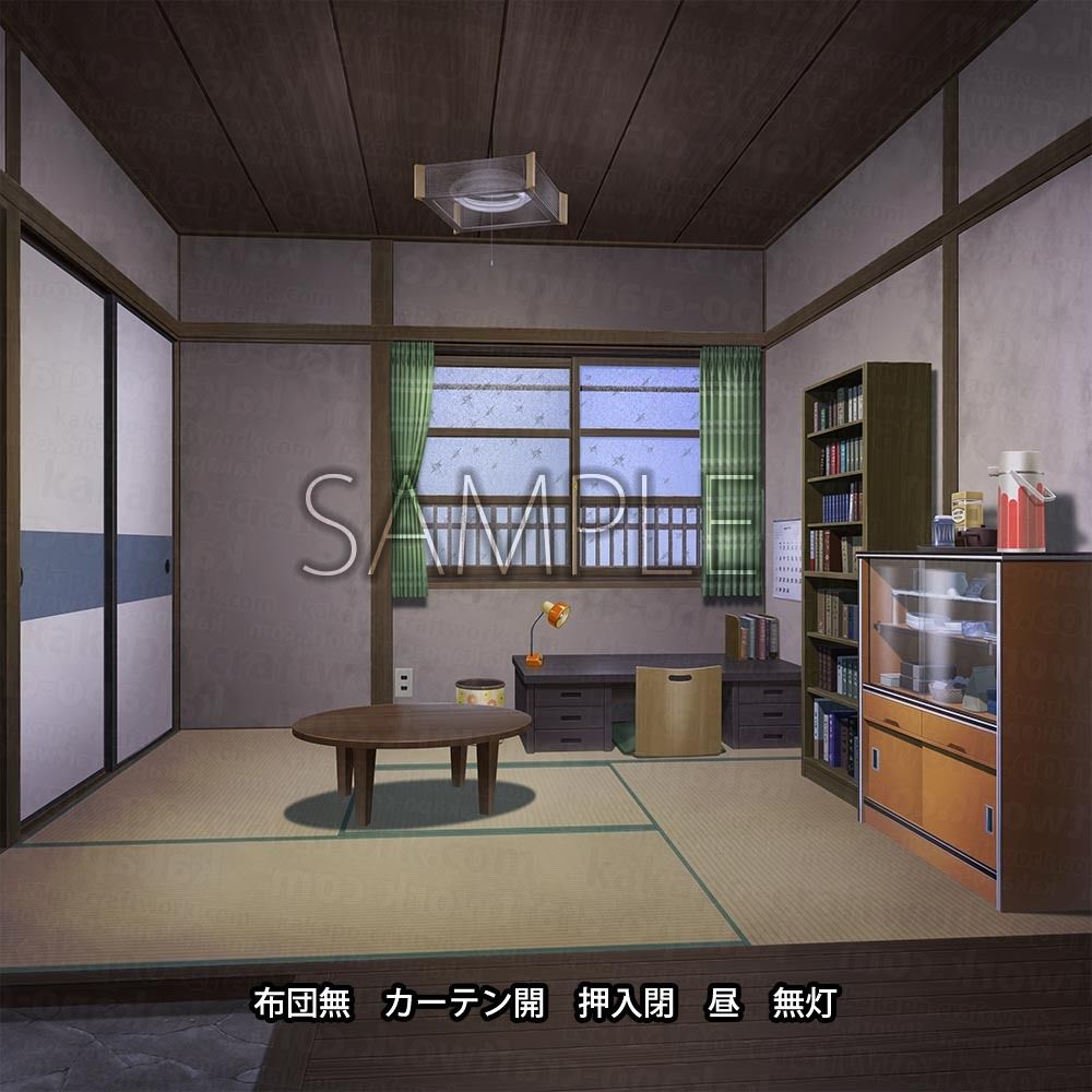 背景素材 昭和っぽい四畳半アパート - サンプル画像 1