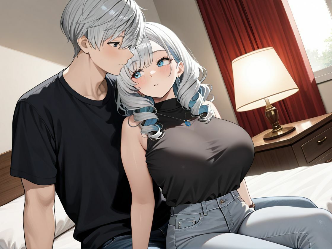 巨乳白ギャル人妻 - サンプル画像 1