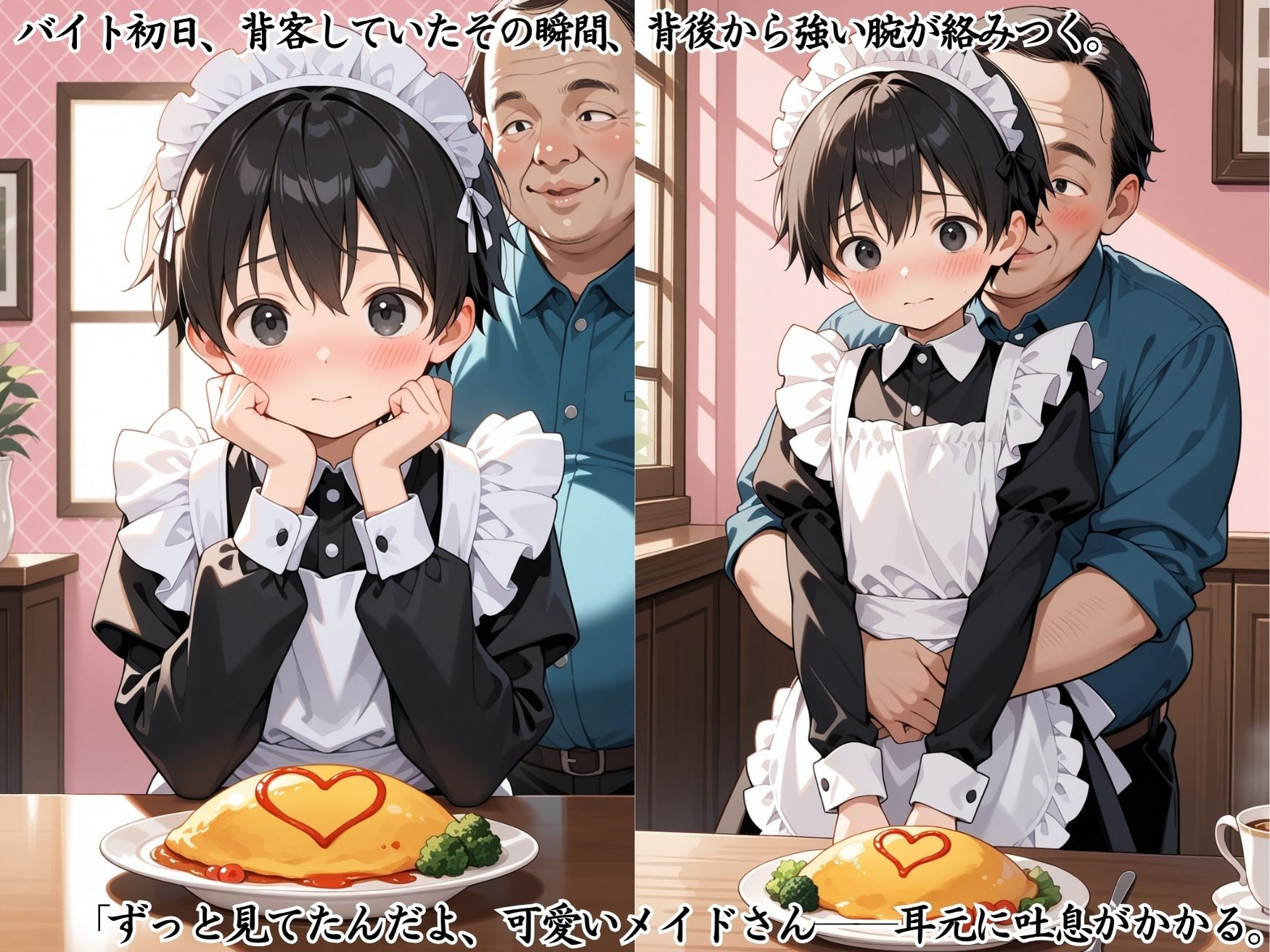 バイト初日、僕はメイド喫茶で変態おじに犯◯れた。 - サンプル画像 2
