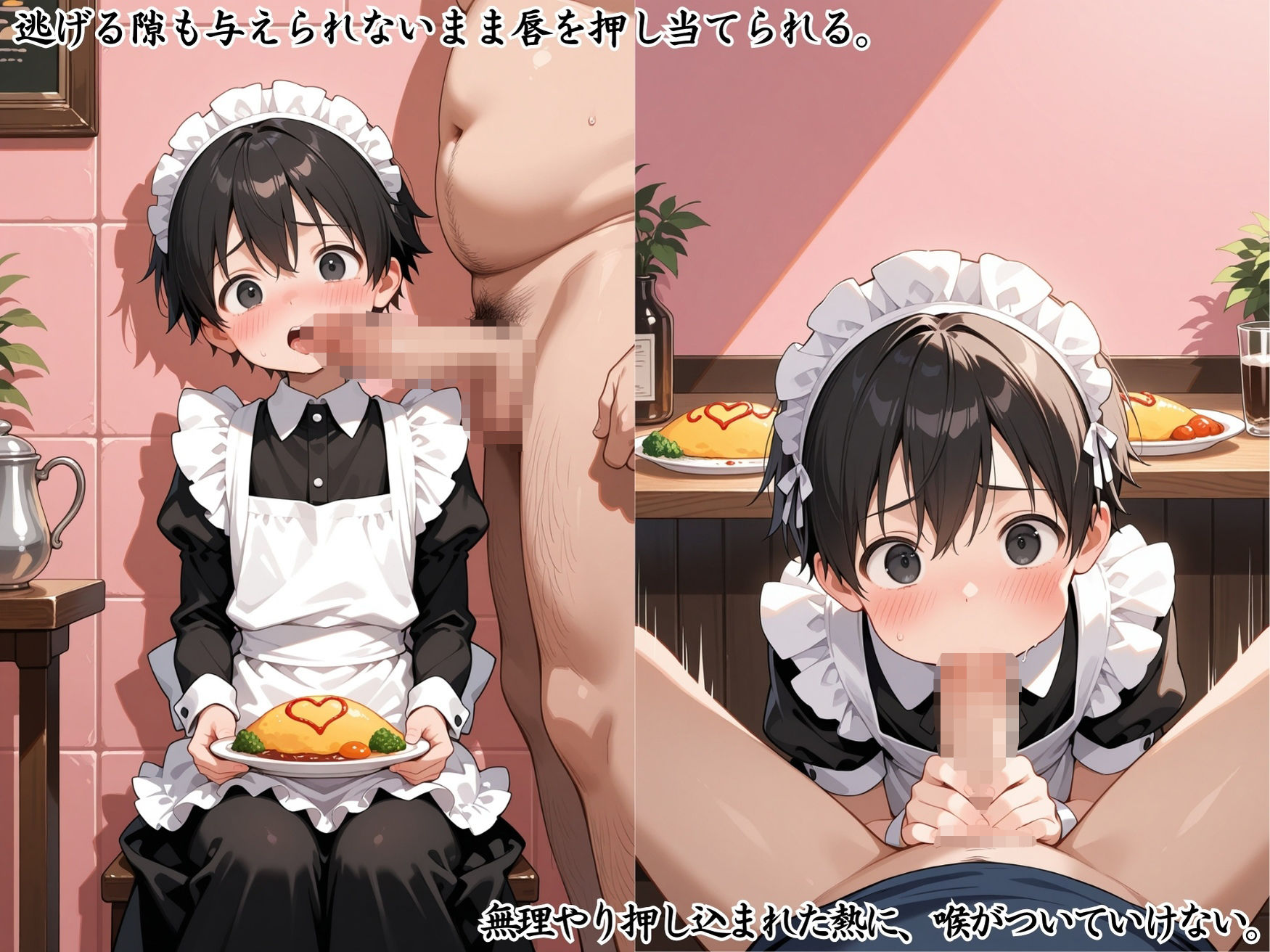 バイト初日、僕はメイド喫茶で変態おじに犯◯れた。 - サンプル画像 3
