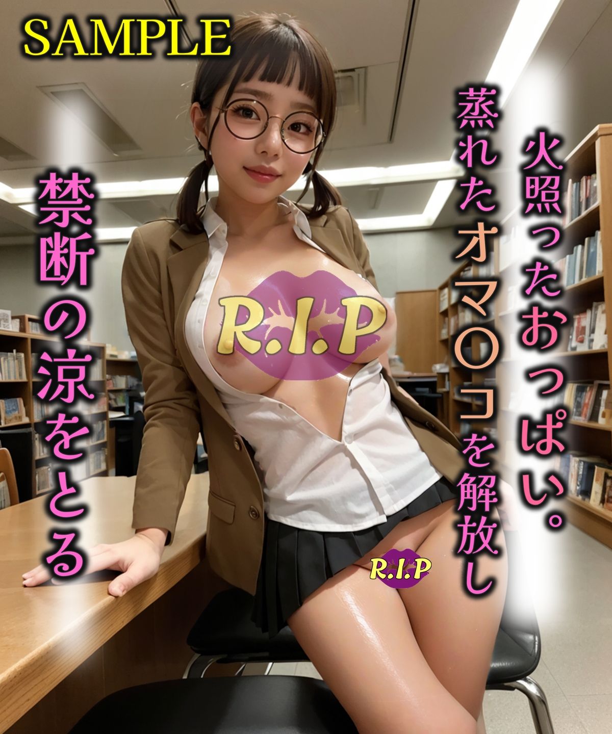 コスプレシリーズ 巨乳眼鏡の図書委員風 - サンプル画像 7