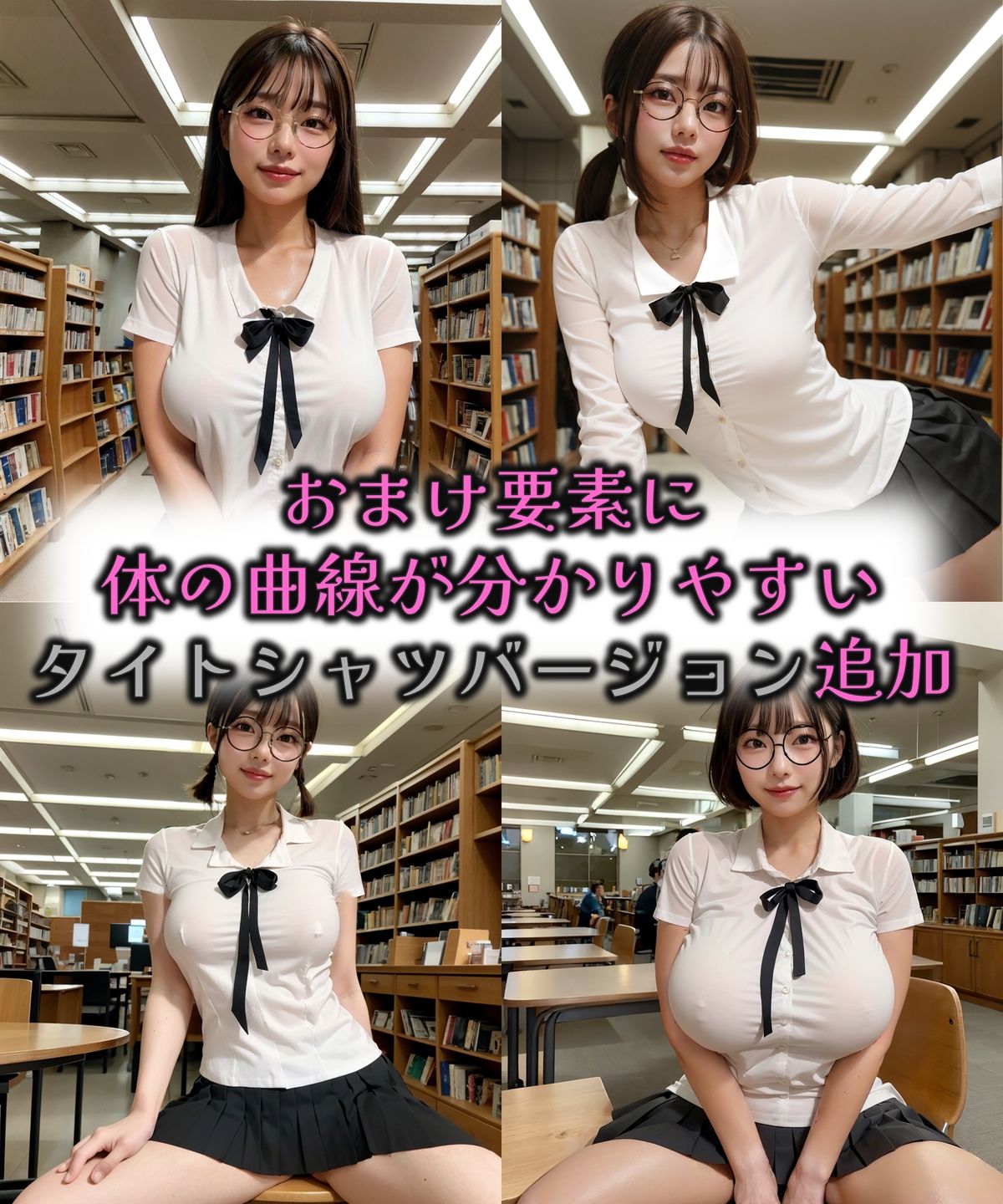 コスプレシリーズ 巨乳眼鏡の図書委員風 - サンプル画像 10