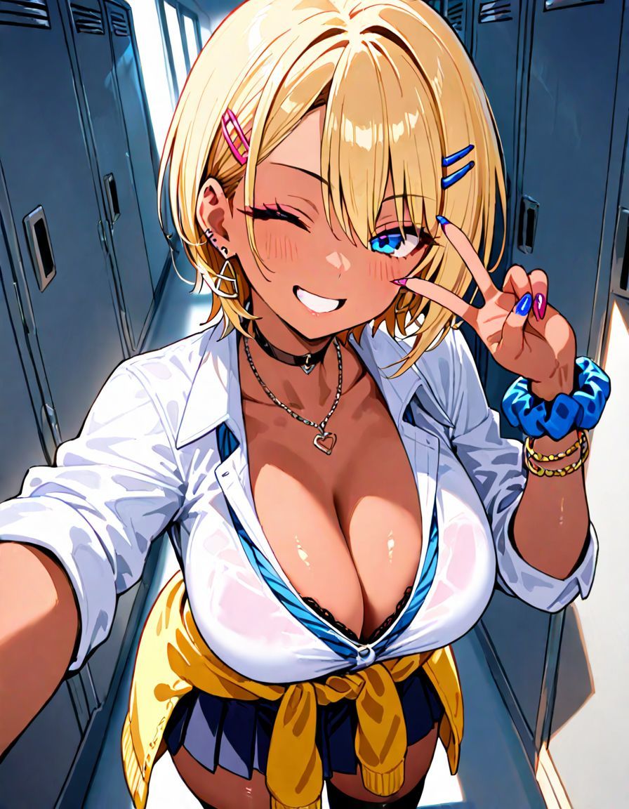 放課後に金髪ヤリマンギャルJKが男子を誘い校内でSEX三昧 - サンプル画像 1