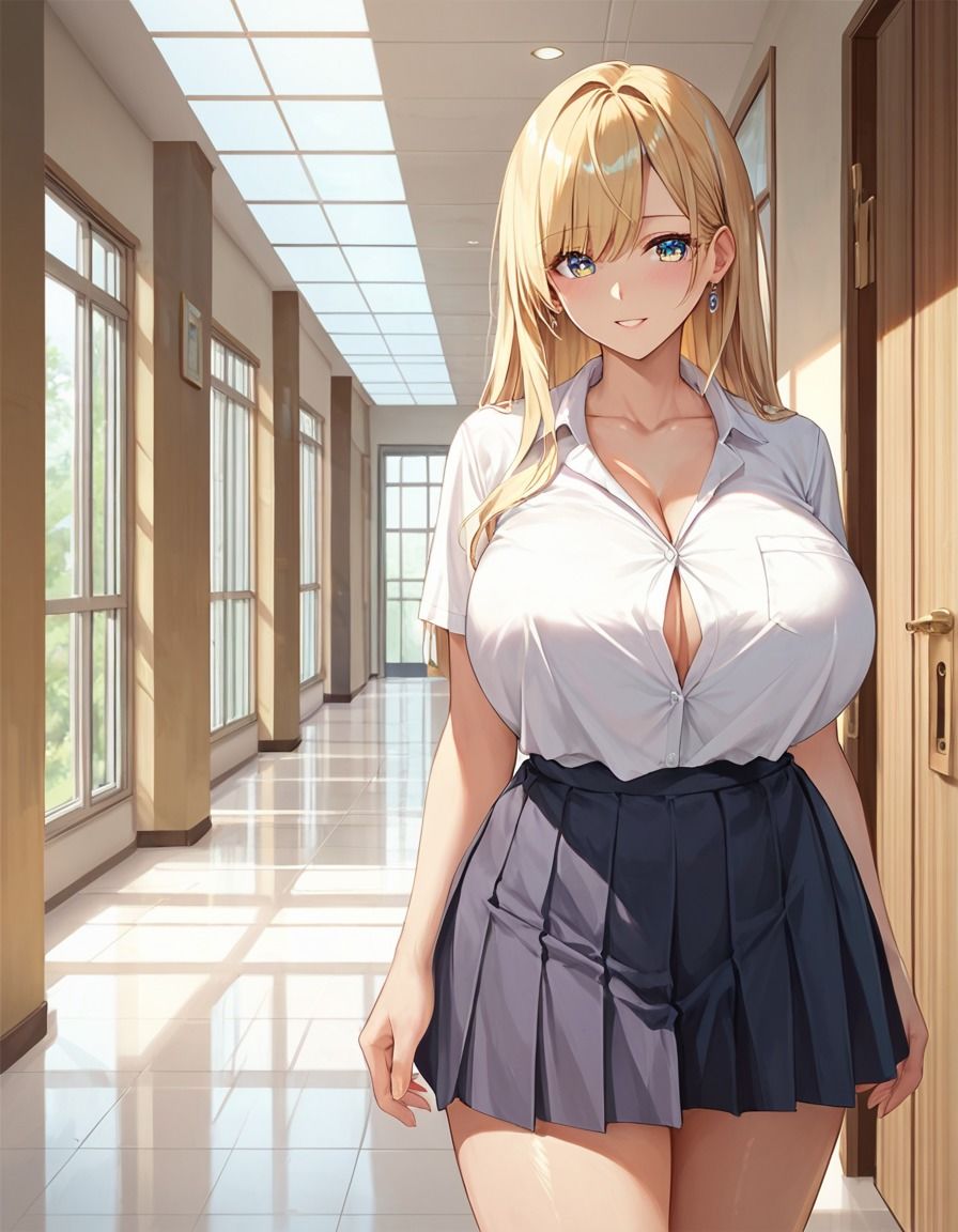 性欲が強すぎて中年教師を誘惑する淫乱女子校生 - サンプル画像 1