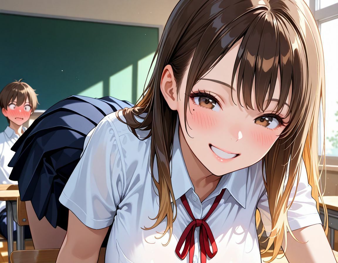女子校生と教室で中出しSEX - サンプル画像 1