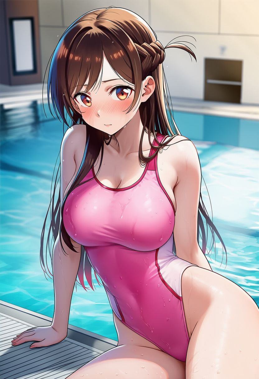 レンタル彼女と競泳水着でえっち - サンプル画像 1