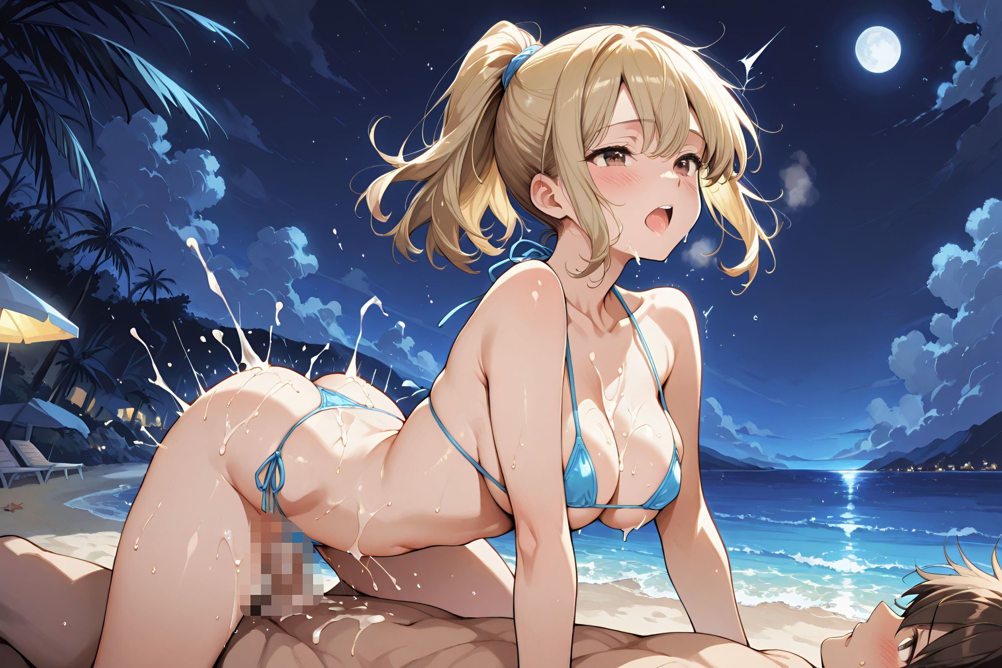 白ギャル女子校生がヤリマンビーチで中出しご奉仕! - サンプル画像 10